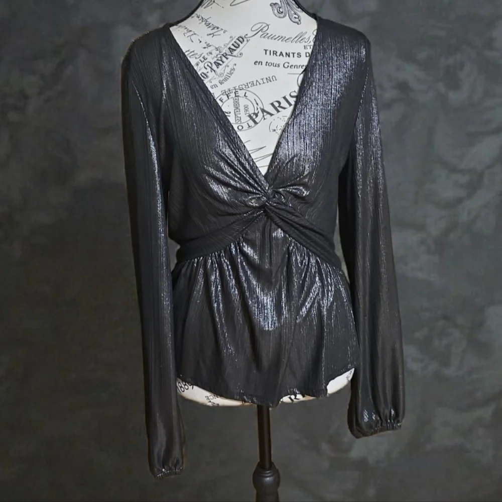 BOLD elements Shimmering Silver Blouse - Picture 1 of 6